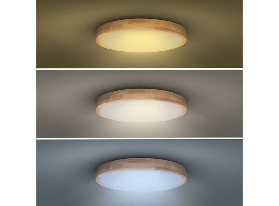 Solight LED osvětlení s dálkovým ovladačem Solid Oak, 48W, 3360lm, 39cm, změna chromatičnosti, stmívatelné