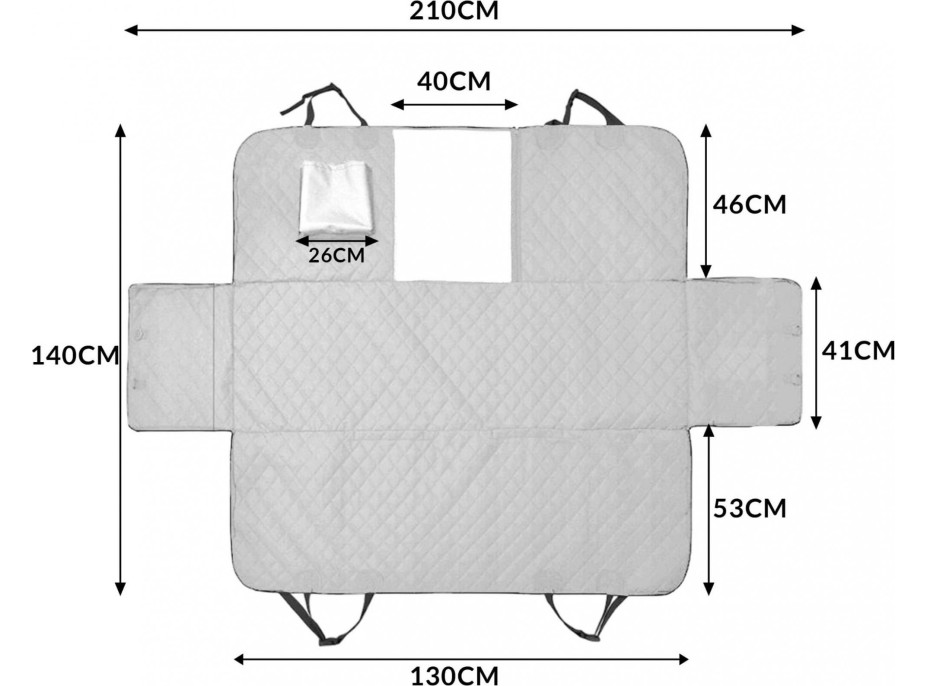 Ochranný potah do automobilu pro domácí mazlíčky FRIEND - světle šedý