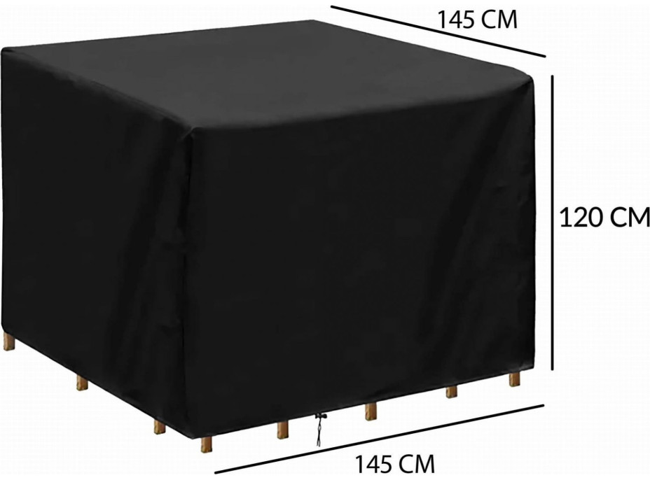 Ochranný voděodolný obal na zahradní nábytek ARENA 145x145x120 cm - černý