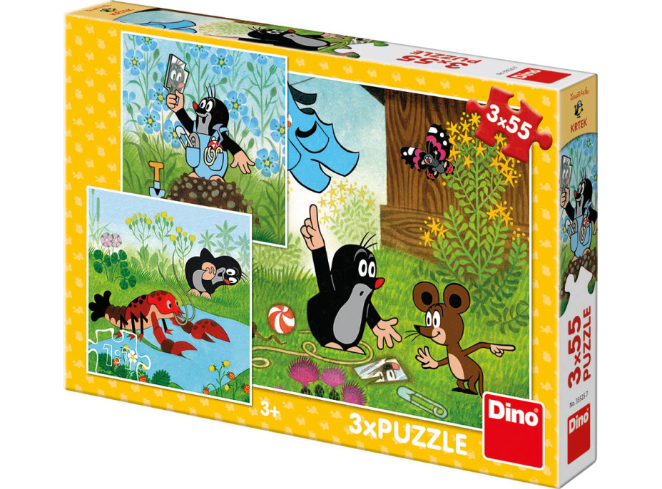 Dino Puzzle Krteček a kalhotky 3x55 dílků