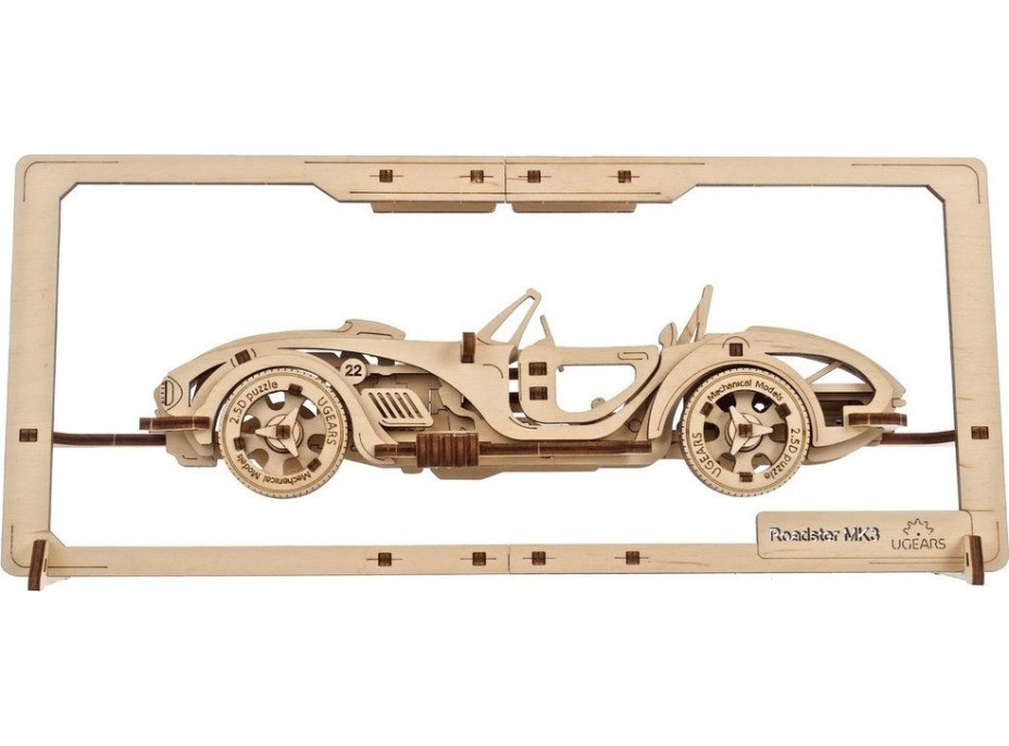 Ugears 2.5D dřevěné mechanické puzzle Roadster MK3