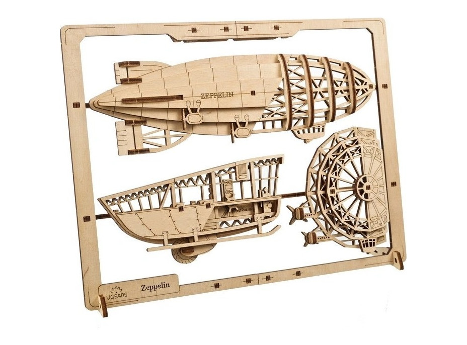 Ugears 2.5D dřevěné mechanické puzzle vzducholoď Zeppelin