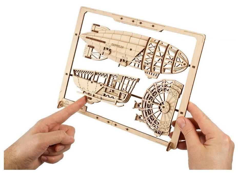 Ugears 2.5D dřevěné mechanické puzzle vzducholoď Zeppelin