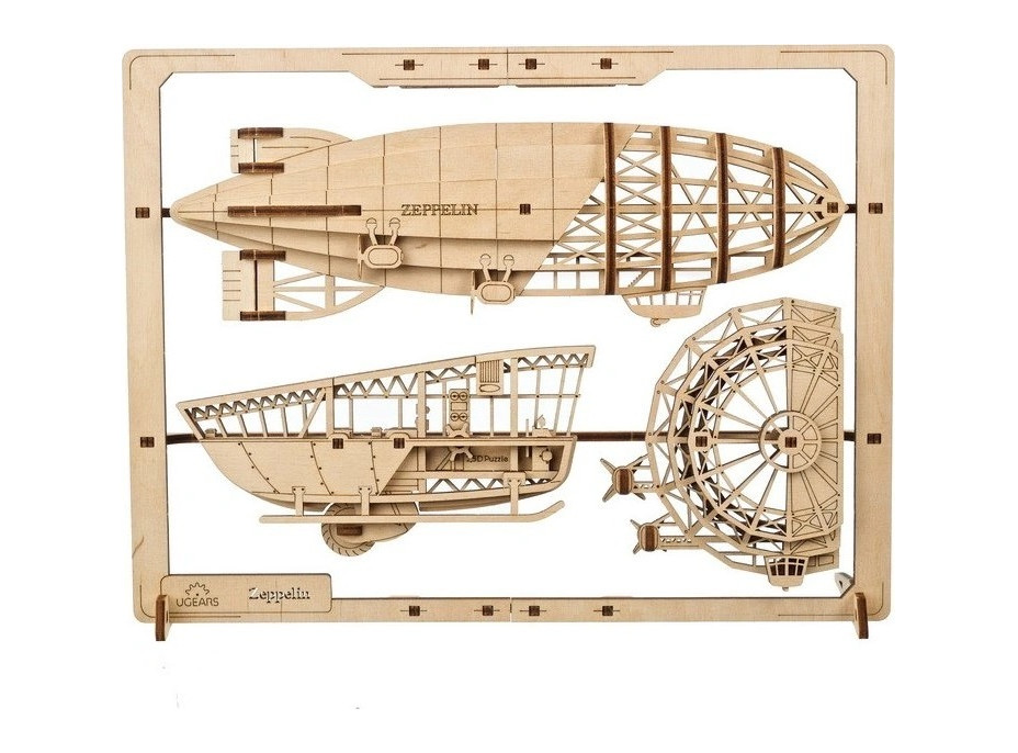 Ugears 2.5D dřevěné mechanické puzzle vzducholoď Zeppelin