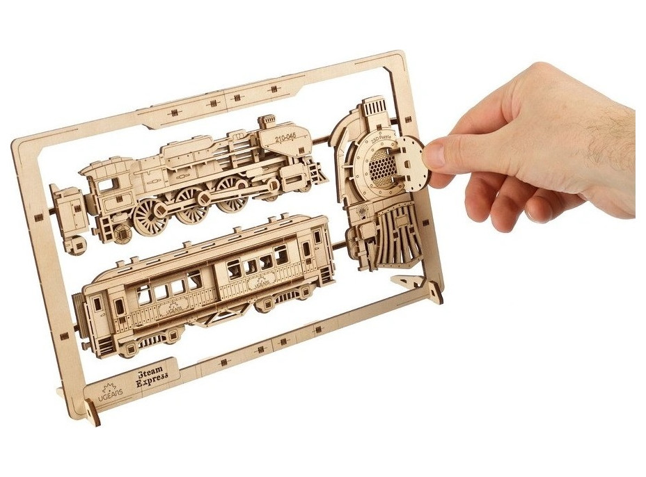 Ugears 2.5D dřevěné mechanické puzzle Steam Express