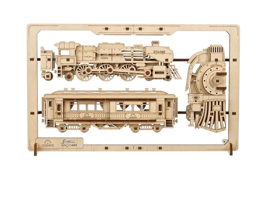 Ugears 2.5D dřevěné mechanické puzzle Steam Express