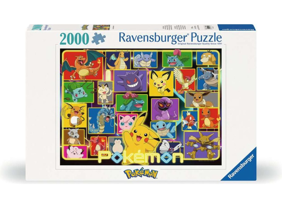 RAVENSBURGER Puzzle Zářící Pokémoni 2000 dílků