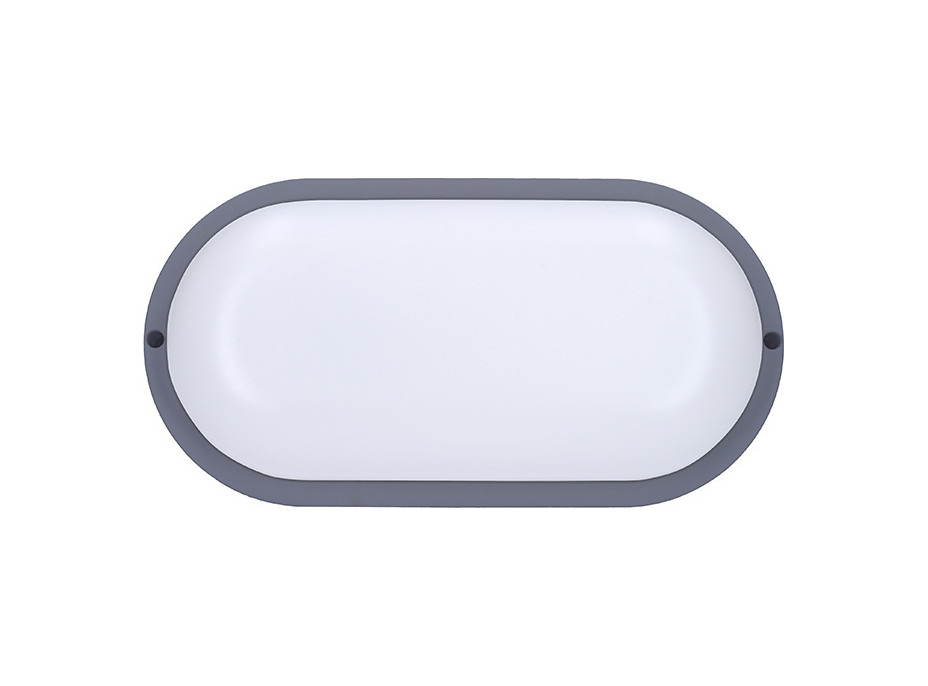 Solight LED venkovní osvětlení oválné, 13W, 910lm, 4000K, IP54, 21cm, šedá barva