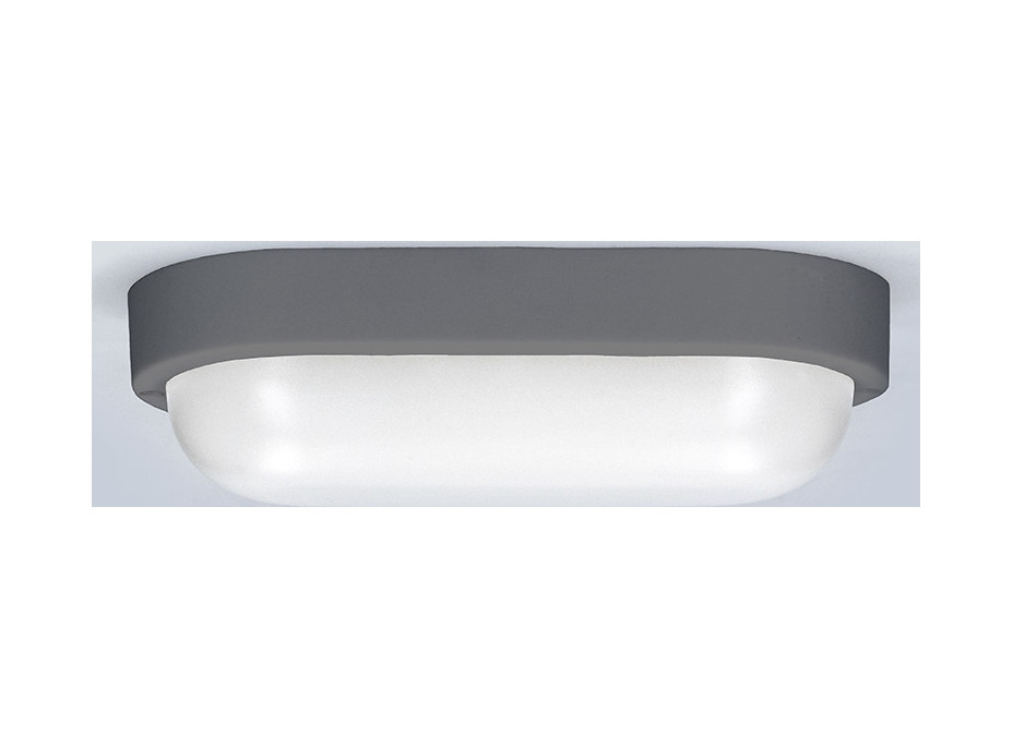 Solight LED venkovní osvětlení oválné, 13W, 910lm, 4000K, IP54, 21cm, šedá barva