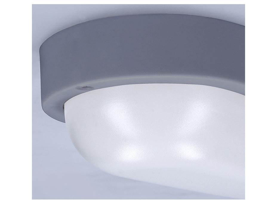 Solight LED venkovní osvětlení oválné, 13W, 910lm, 4000K, IP54, 21cm, šedá barva