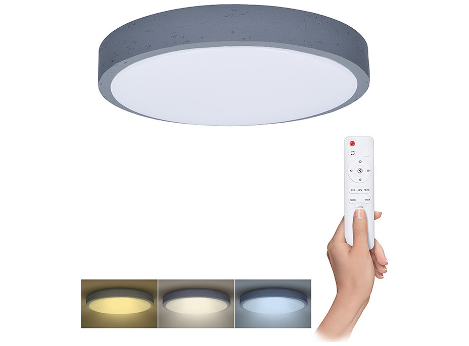 Solight LED osvětlení s dálkovým ovladačem Grey , 48W, 3360lm, 38cm, změna chromatičnosti, stmívatelné