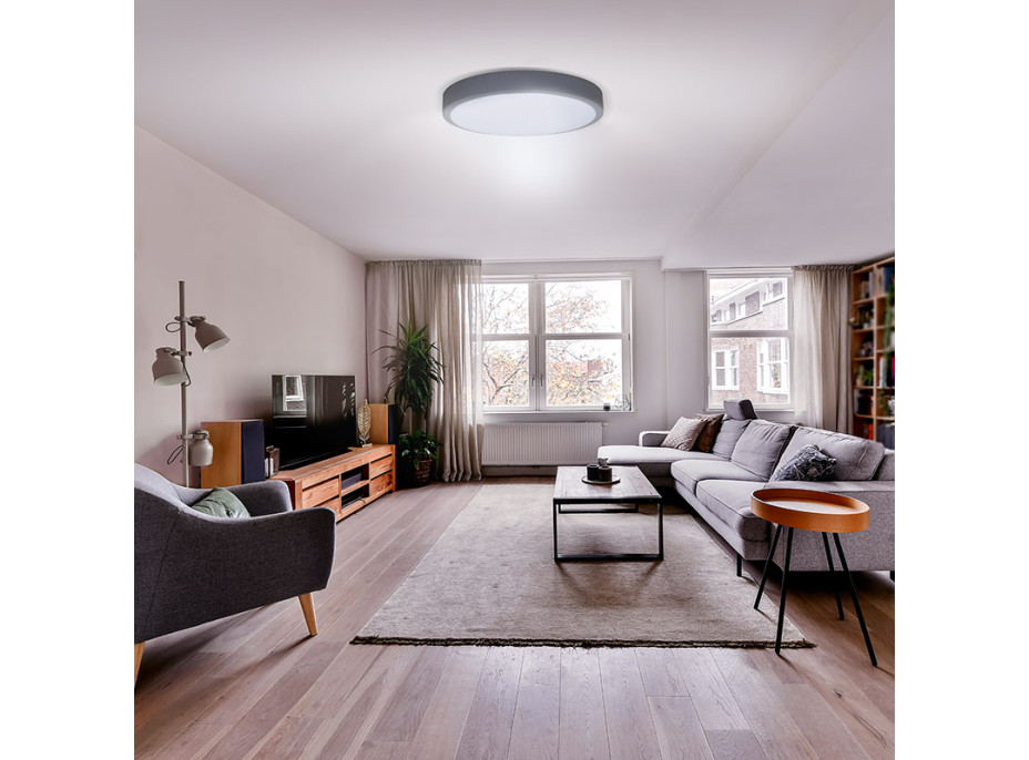 Solight LED osvětlení s dálkovým ovladačem Grey , 48W, 3360lm, 38cm, změna chromatičnosti, stmívatelné