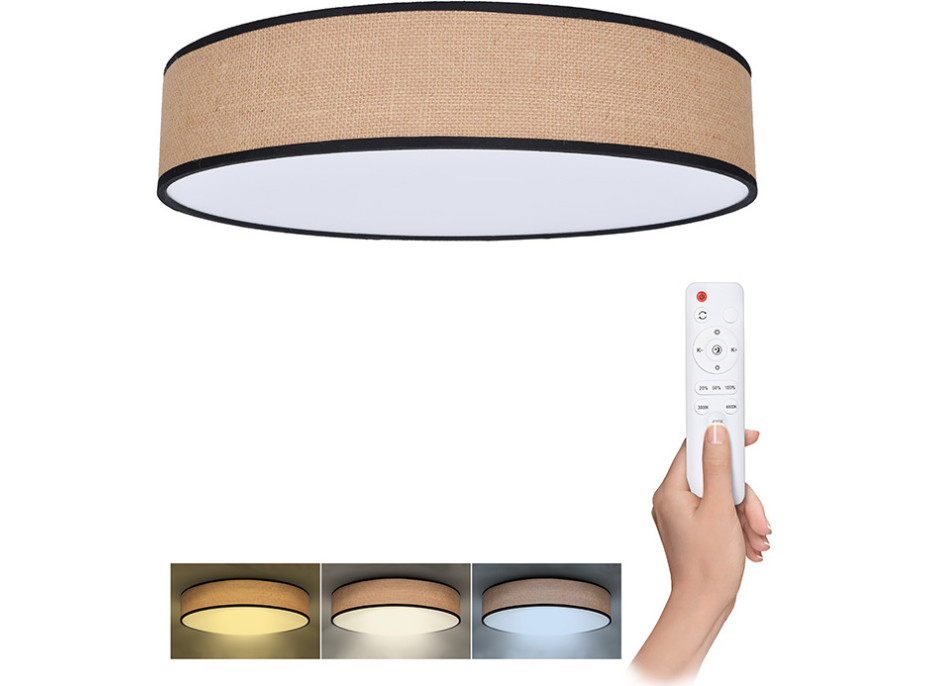 Solight LED osvětlení s dálkovým ovladačem Brownie, 48W, 3360lm, 40cm, změna chromatičnosti, stmívatelné