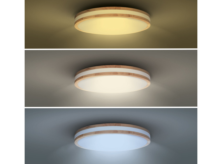 Solight LED osvětlení s dálkovým ovladačem Woody, 48W, 3360lm, 38cm, změna chromatičnosti, stmívatelné