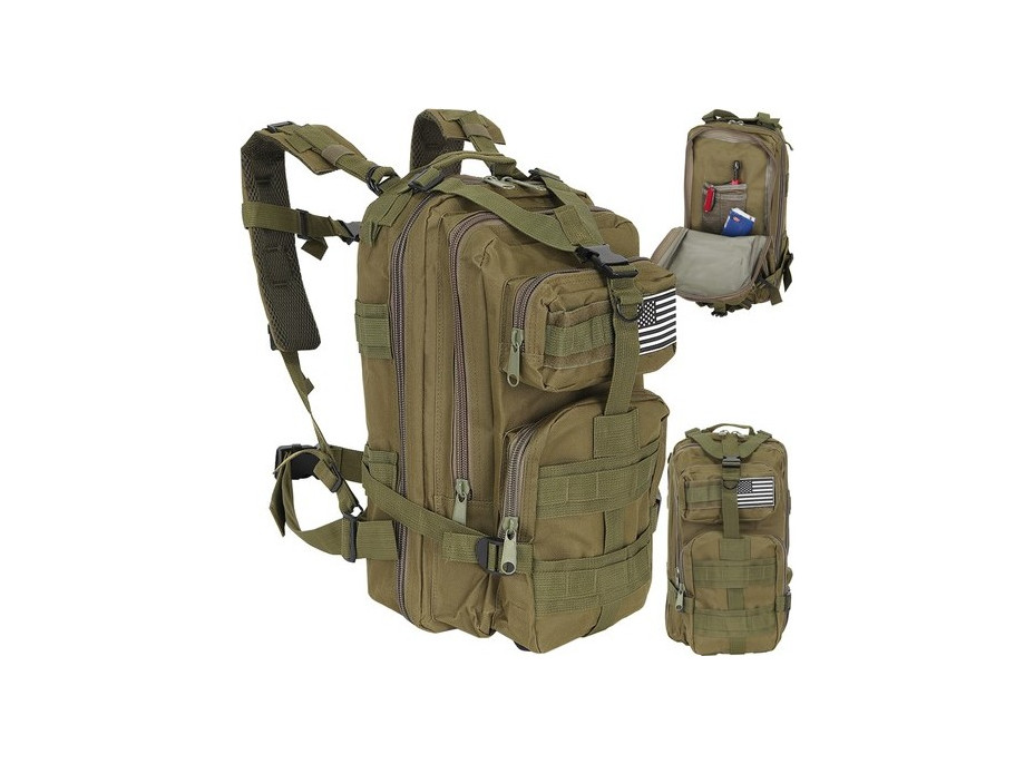 Turistický military batoh 26 litrů - zelený