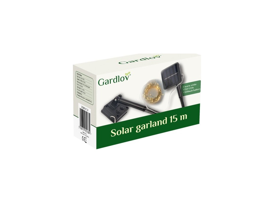 Solární girlanda 15 m IP44 Gardlov 24007