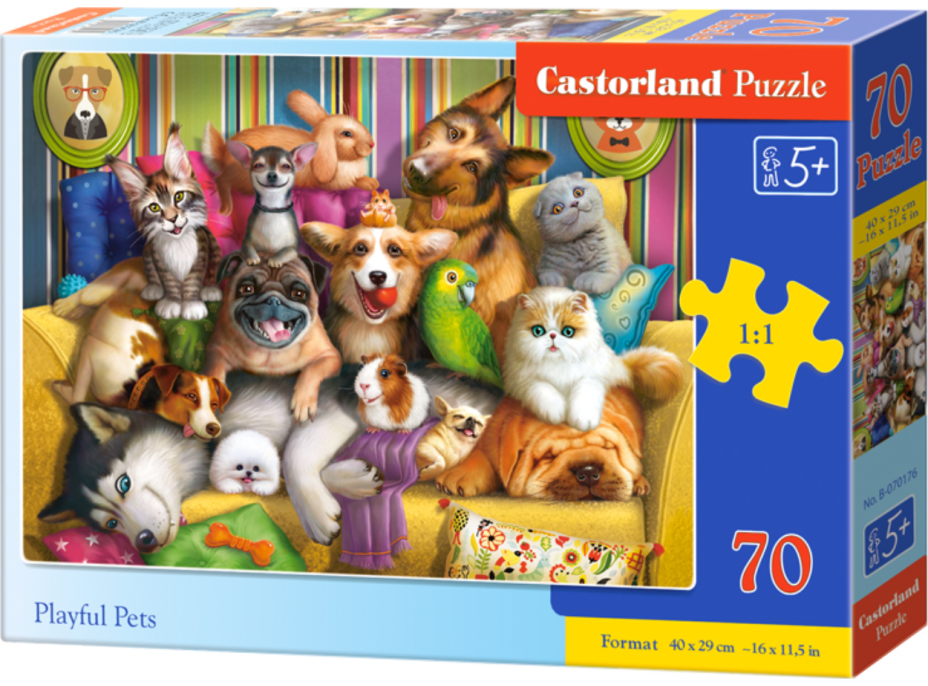 CASTORLAND Puzzle Hraví mazlíčci 70 dílků