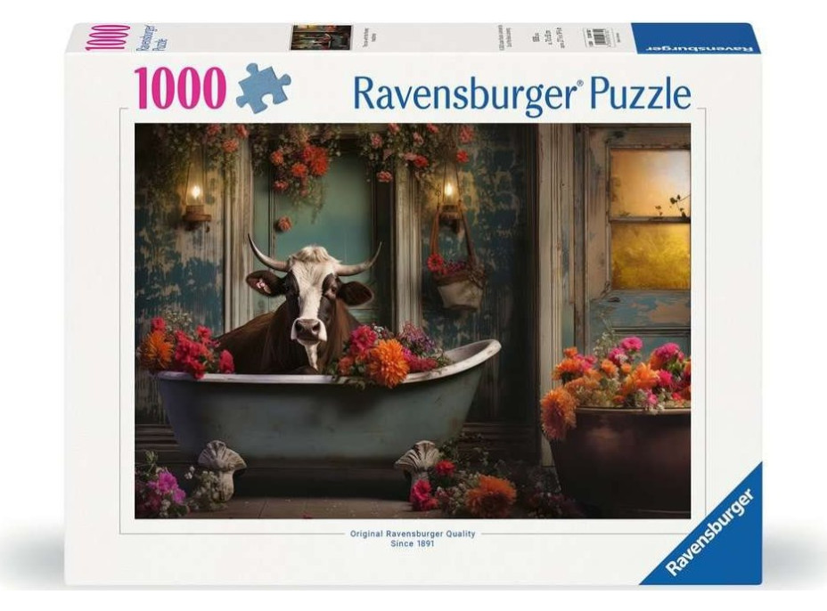 RAVENSBURGER Puzzle Kráva ve vaně 1000 dílků