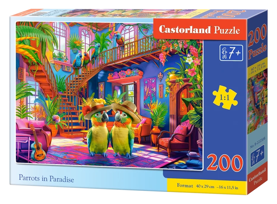 CASTORLAND Puzzle Papoušci v ráji 200 dílků