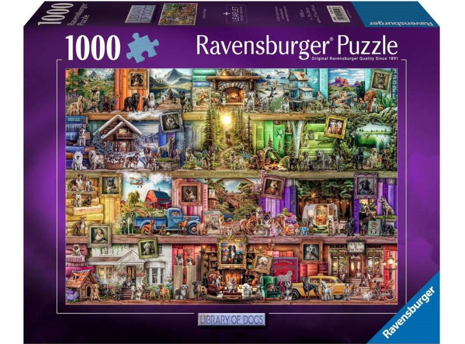 RAVENSBURGER Puzzle Psí knihovna 1000 dílků