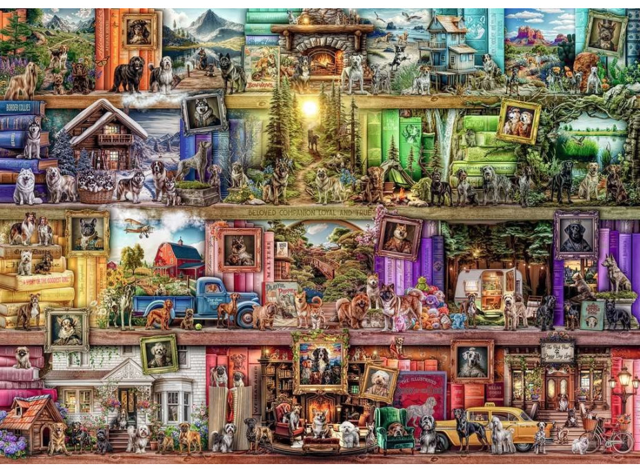 RAVENSBURGER Puzzle Psí knihovna 1000 dílků