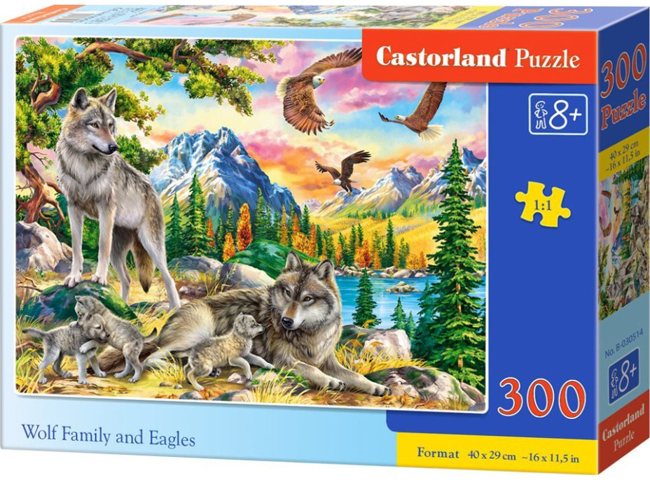 CASTORLAND Puzzle Rodina vlků a orli 300 dílků