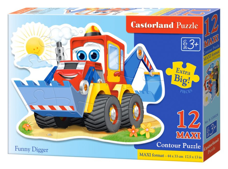 CASTORLAND Puzzle Veselý bagr MAXI 12 dílků