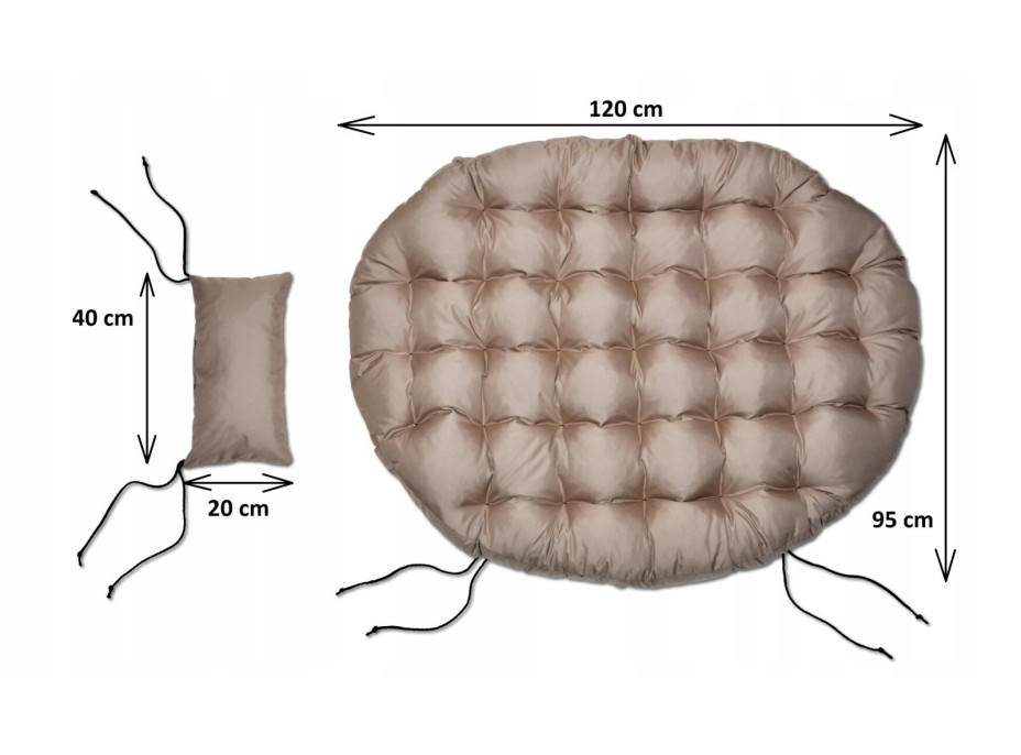 Voděodolný polštář do zahradního houpacího křesla - béžový