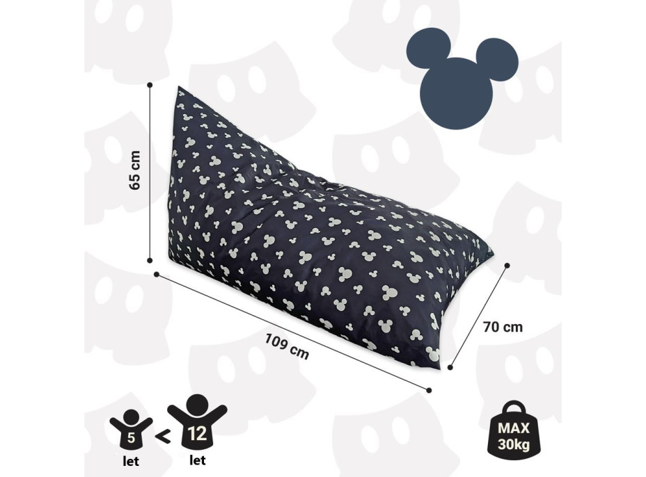 Sedací vak triangle Mickey Mouse - černý