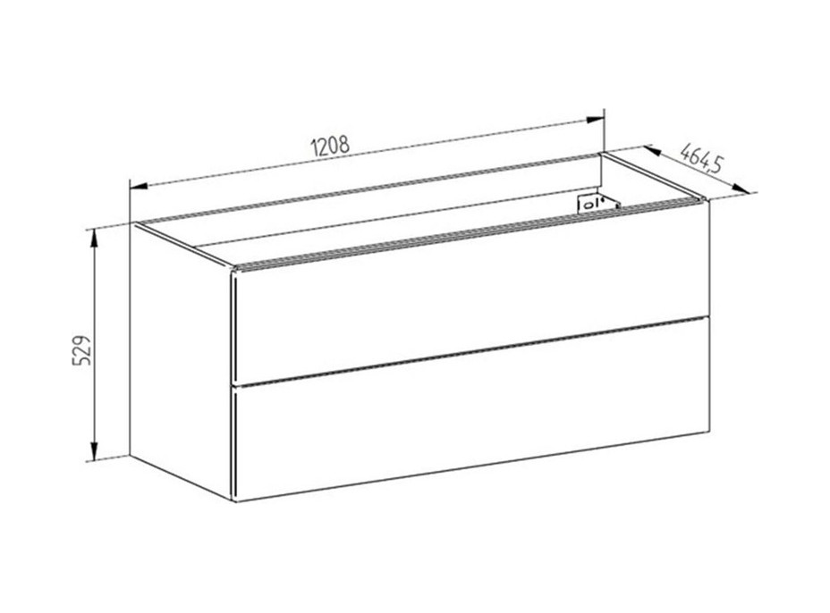 Koupelnová skříňka s keramickým dvojumyvadlem AIRA 121 cm