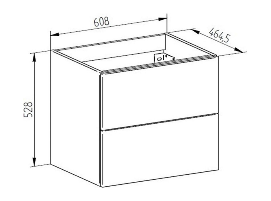 Koupelnová skříňka s keramickým umyvadlem AIRA 61 cm