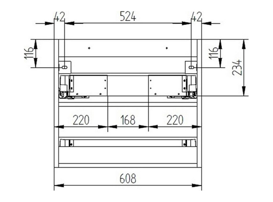 Koupelnová skříňka s keramickým umyvadlem AIRA 61 cm