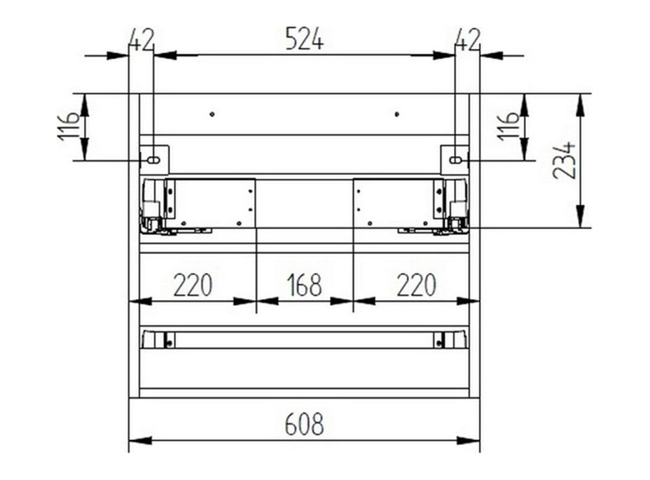 Koupelnová skříňka s umyvadlem z litého mramoru AIRA 61 cm