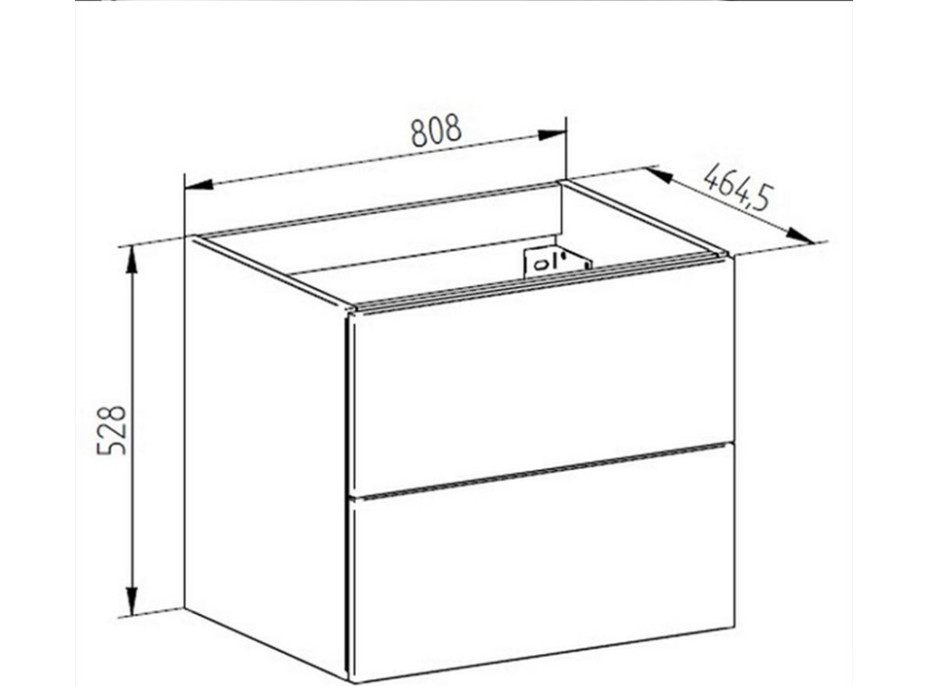 Koupelnová skříňka s umyvadlem z litého mramoru AIRA 81 cm