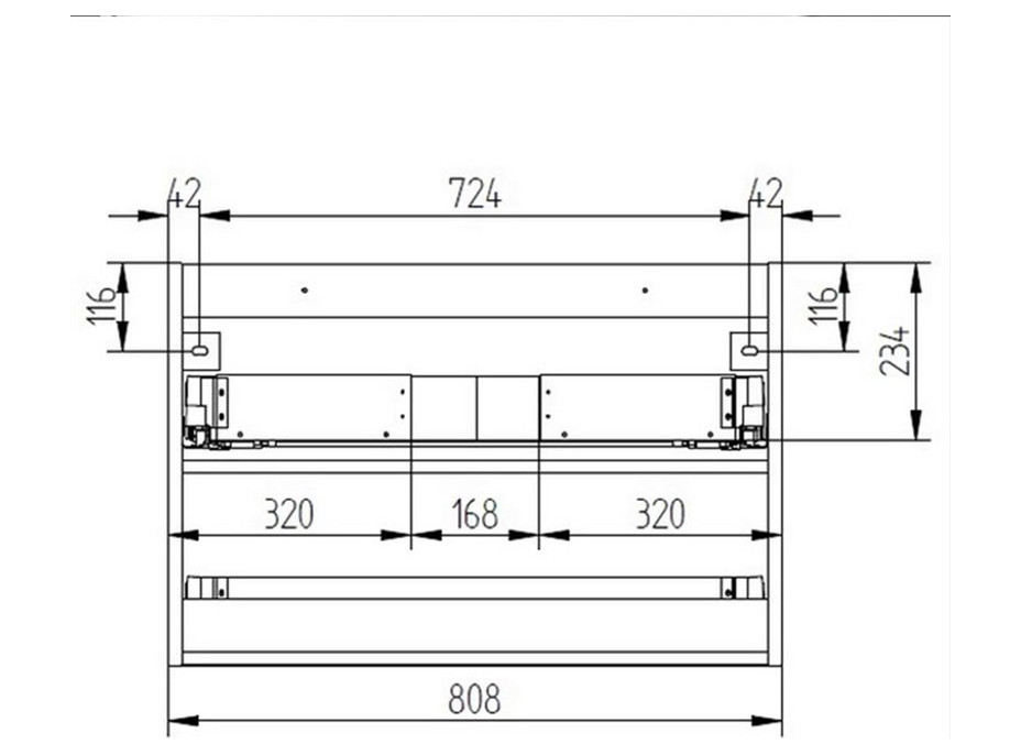 Koupelnová skříňka s umyvadlem z litého mramoru AIRA 81 cm