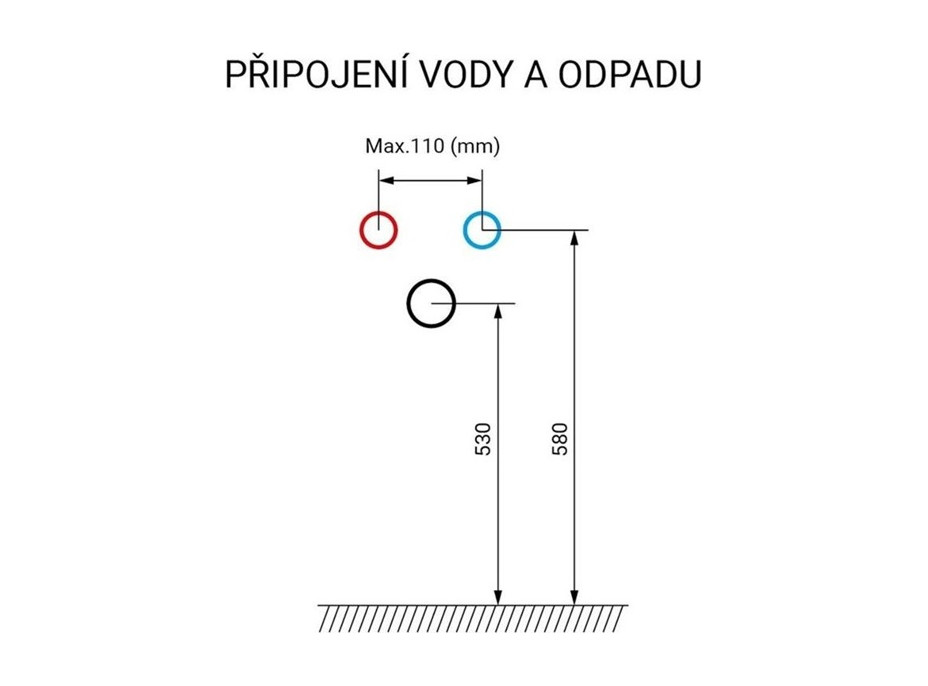 Koupelnová závěsná skříňka pod umyvadlo MAILO 81 cm - 2 zásuvky - černé madlo