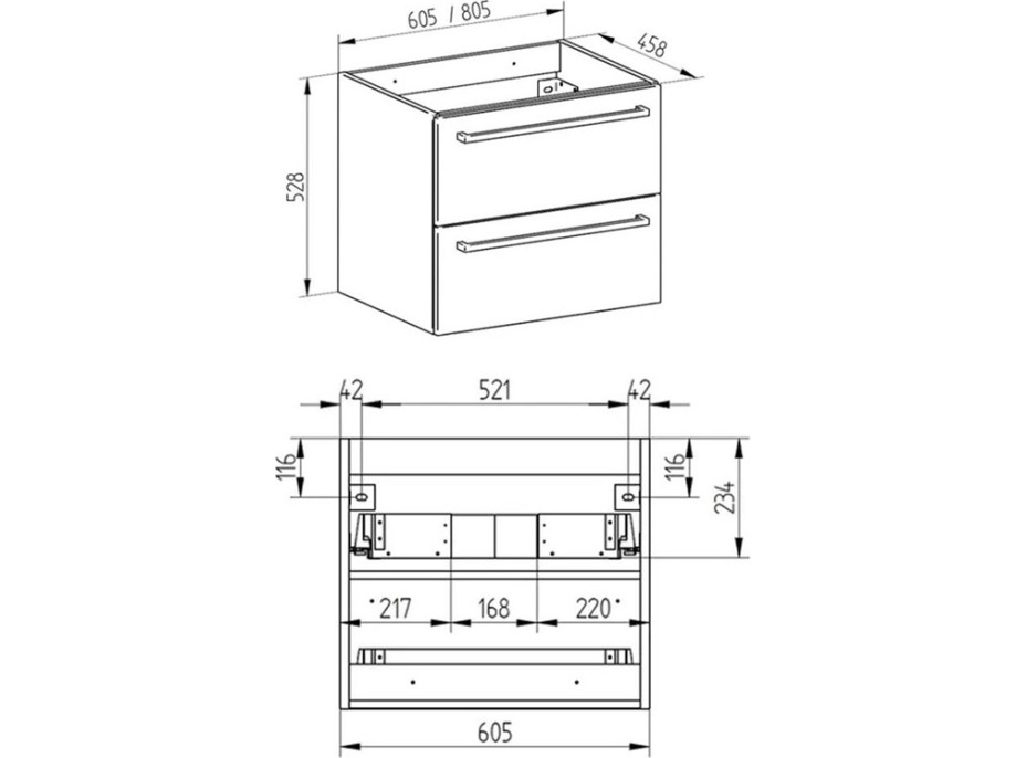 Koupelnová skříňka s umyvadlem z litého mramoru BINO 81 cm