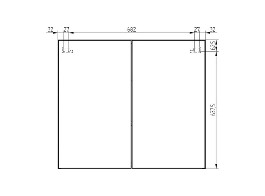 Koupelnová závěsná skříňka se zrcadlem AIRA - 80 cm - 2x dveře