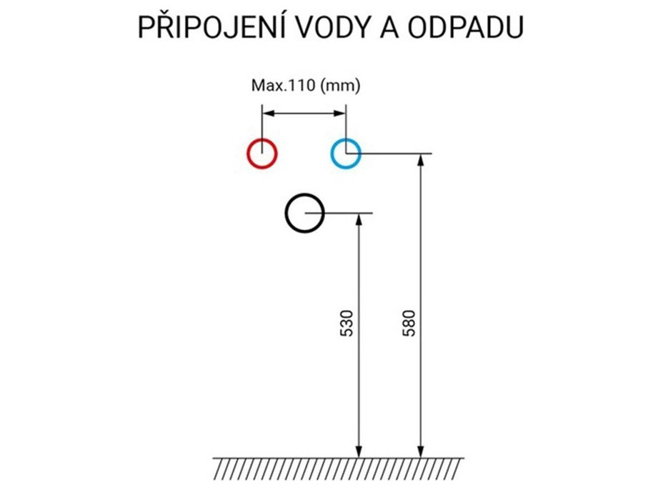 Koupelnová závěsná skříňka LENY s keramickým umyvadlem 50 cm - bíla