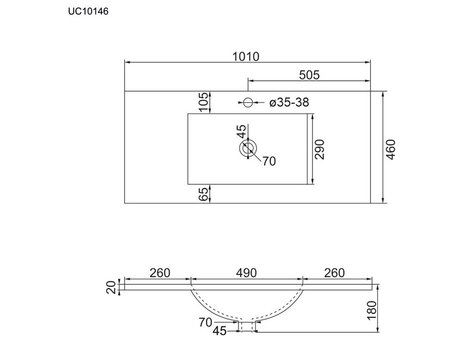 Koupelnová skříňka s keramickým umyvadlem OPTO 101 cm