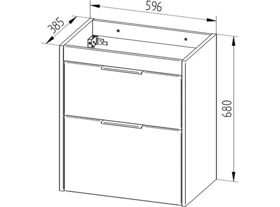 Koupelnová skříňka VIGO s keramickým umyvadlem - 61 cm