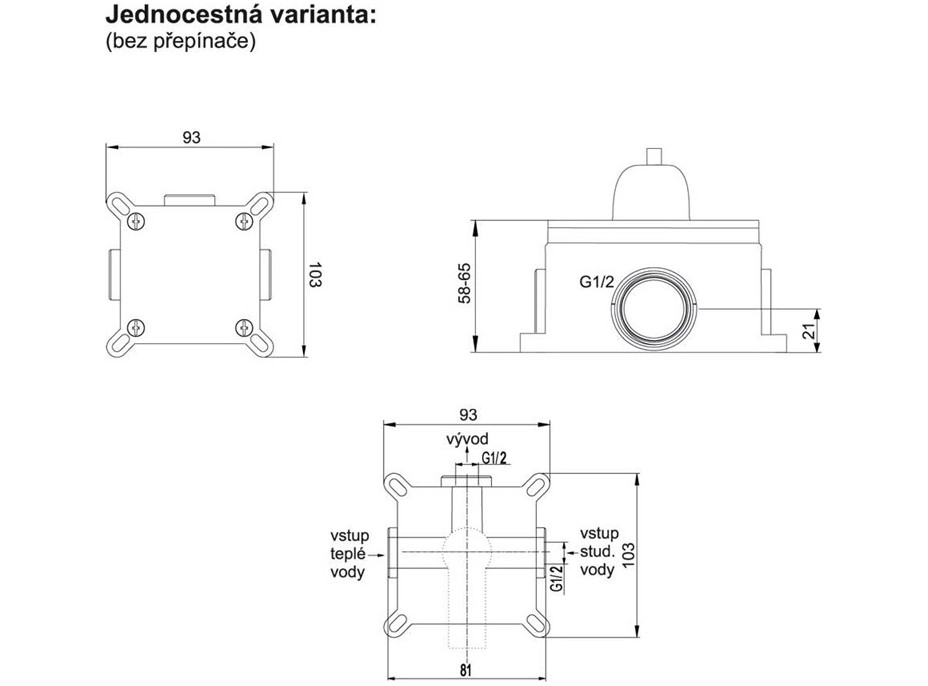 Podomítková baterie s bidetovou sprchou LILA - Mbox, kulatý kryt - chrom