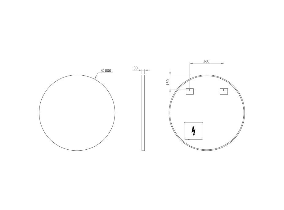 Sapho VELUR kulaté zrcadlo s LED podsvícením ø 80cm VE080