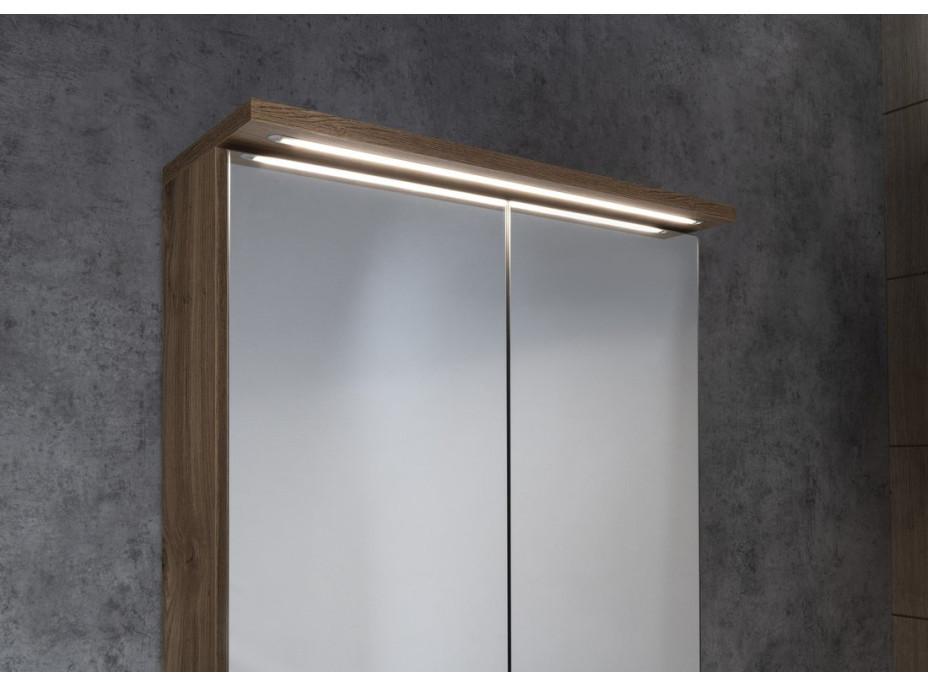 Aqualine KAWA STRIP galerka s LED osvětlením 60x70x22cm, dub emporio WGL36S