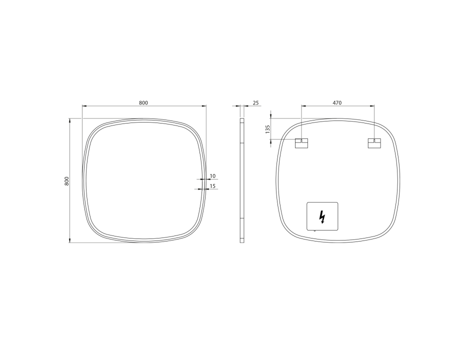 Sapho BUTO zrcadlo s LED osvětlením 80x80cm BU080