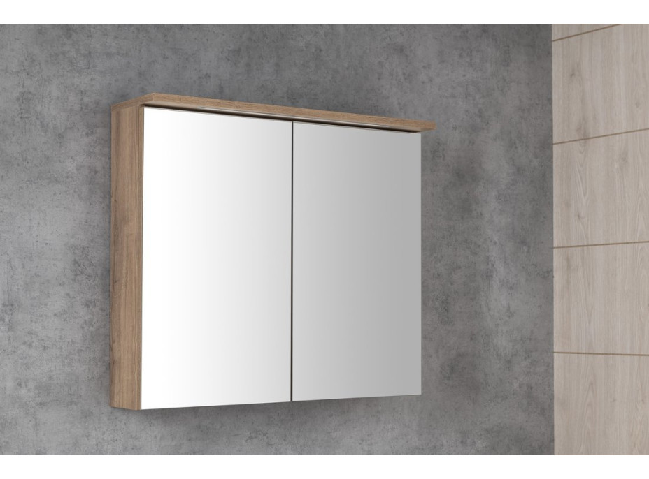 Aqualine KAWA STRIP galerka s LED osvětlením 80x70x22cm, dub emporio WGL38S