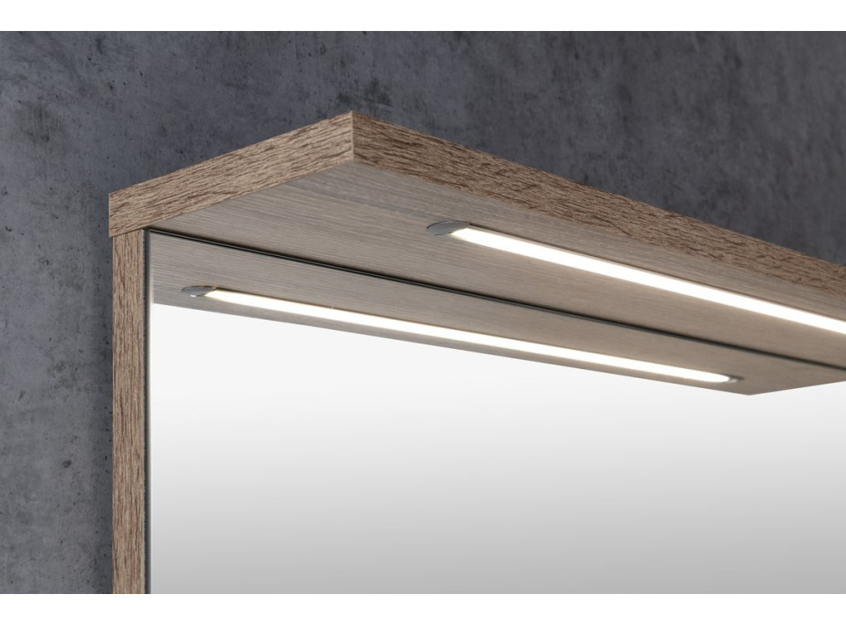 Aqualine KORIN STRIP zrcadlo s LED osvětlením 60x70x12cm, dub platin KO990S