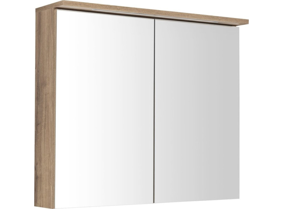 Aqualine KAWA STRIP galerka s LED osvětlením 80x70x22cm, dub emporio WGL38S