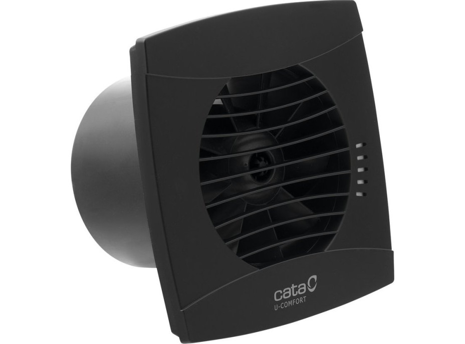 Cata UC-10 TH koupelnový ventilátor axiální s automatem, 8W, potrubí 100mm, černá 01202200