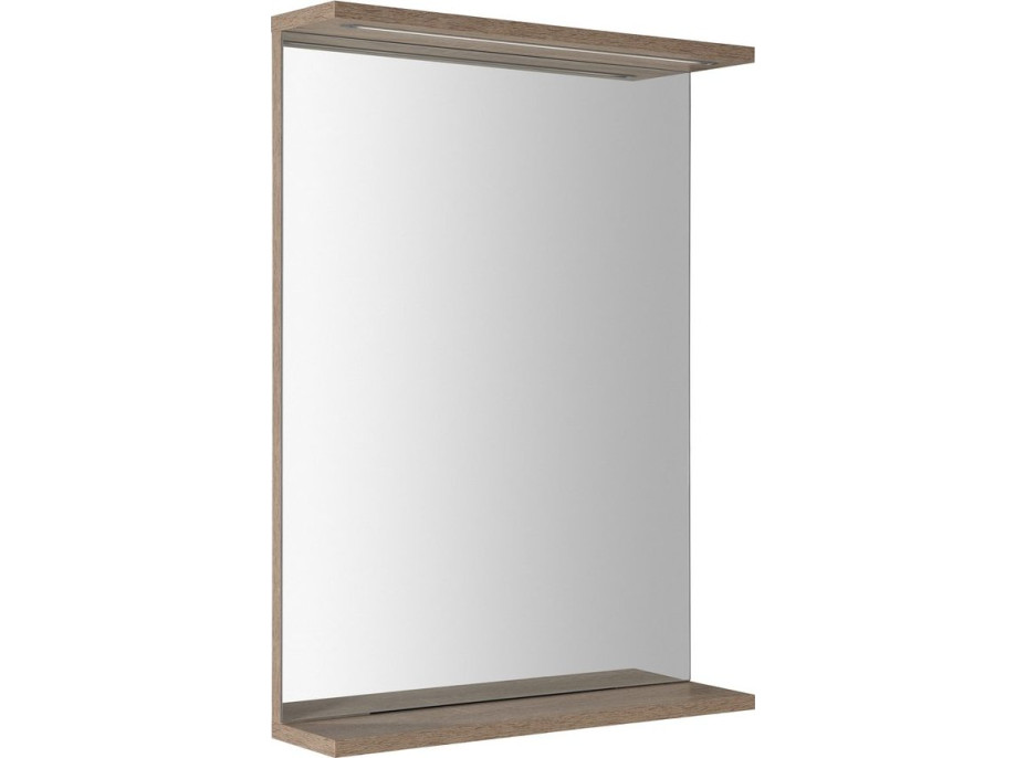 Aqualine KORIN STRIP zrcadlo s LED osvětlením 50x70x12cm, dub platin KO995S